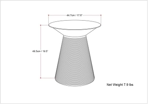 Miniatura 3 de SIMPLIHOME Sheridan - Mesa auxiliar industrial de metal de 18 pulgadas de ancho en plata antigua, totalmente montada, para sala de estar y
