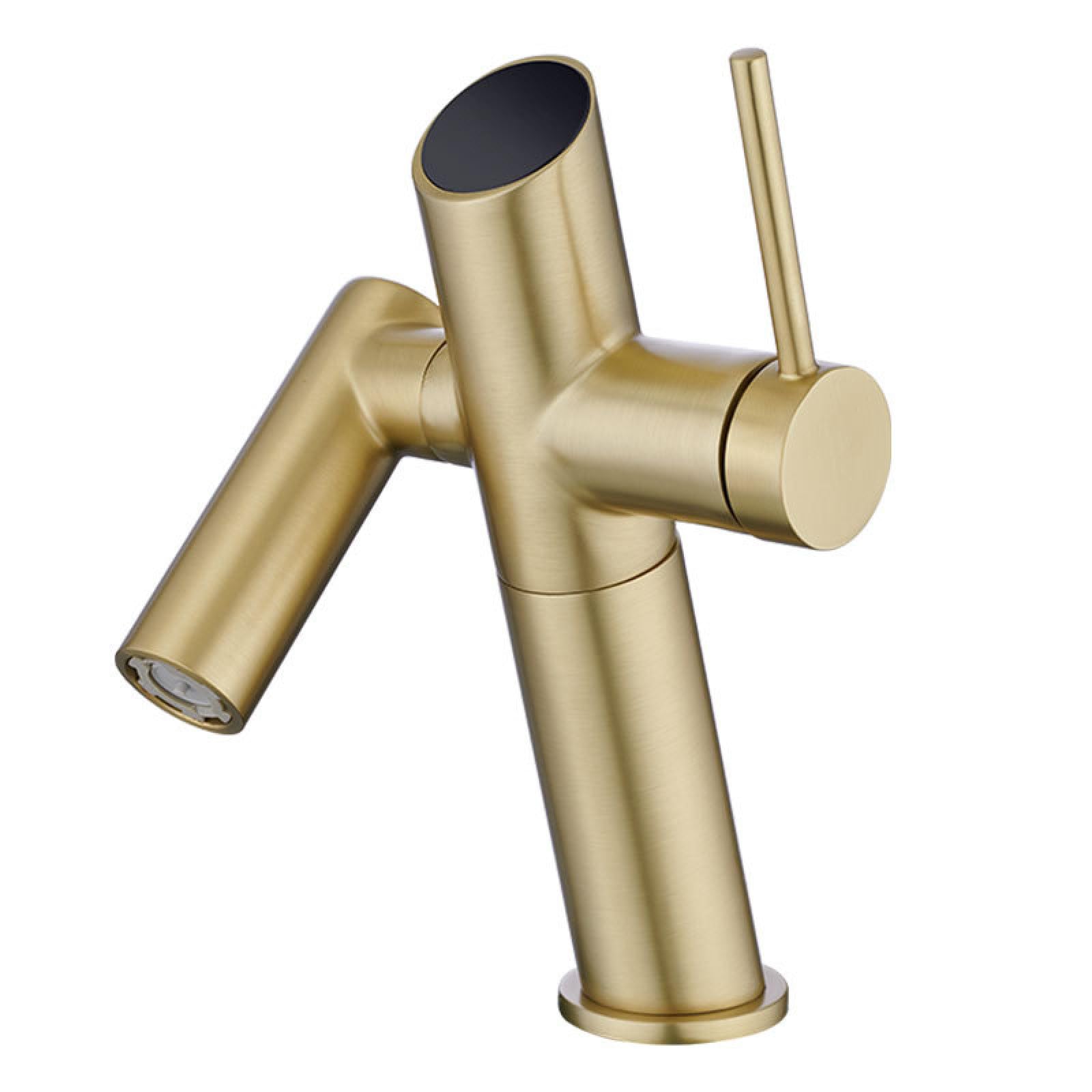 Copper Hot and Cold Hand Wash Faucet for Bathrooms, Brushed Gold