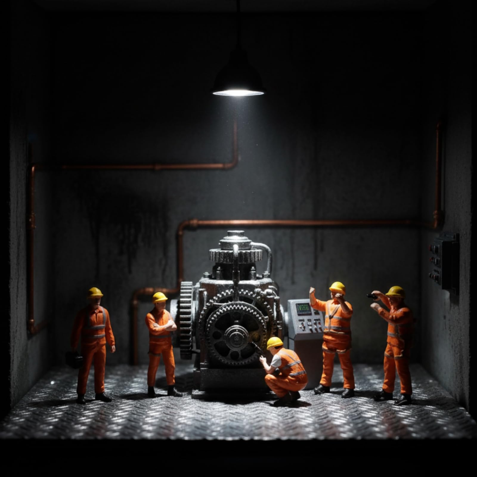 Manutenzione Operai Figure Personaggi Modelli Diorama Miniatura in Resina Dinamiche con Caschi E Tute da Lavoro Adatti per Plastici Ferroviari Scenari, Modello Colorato