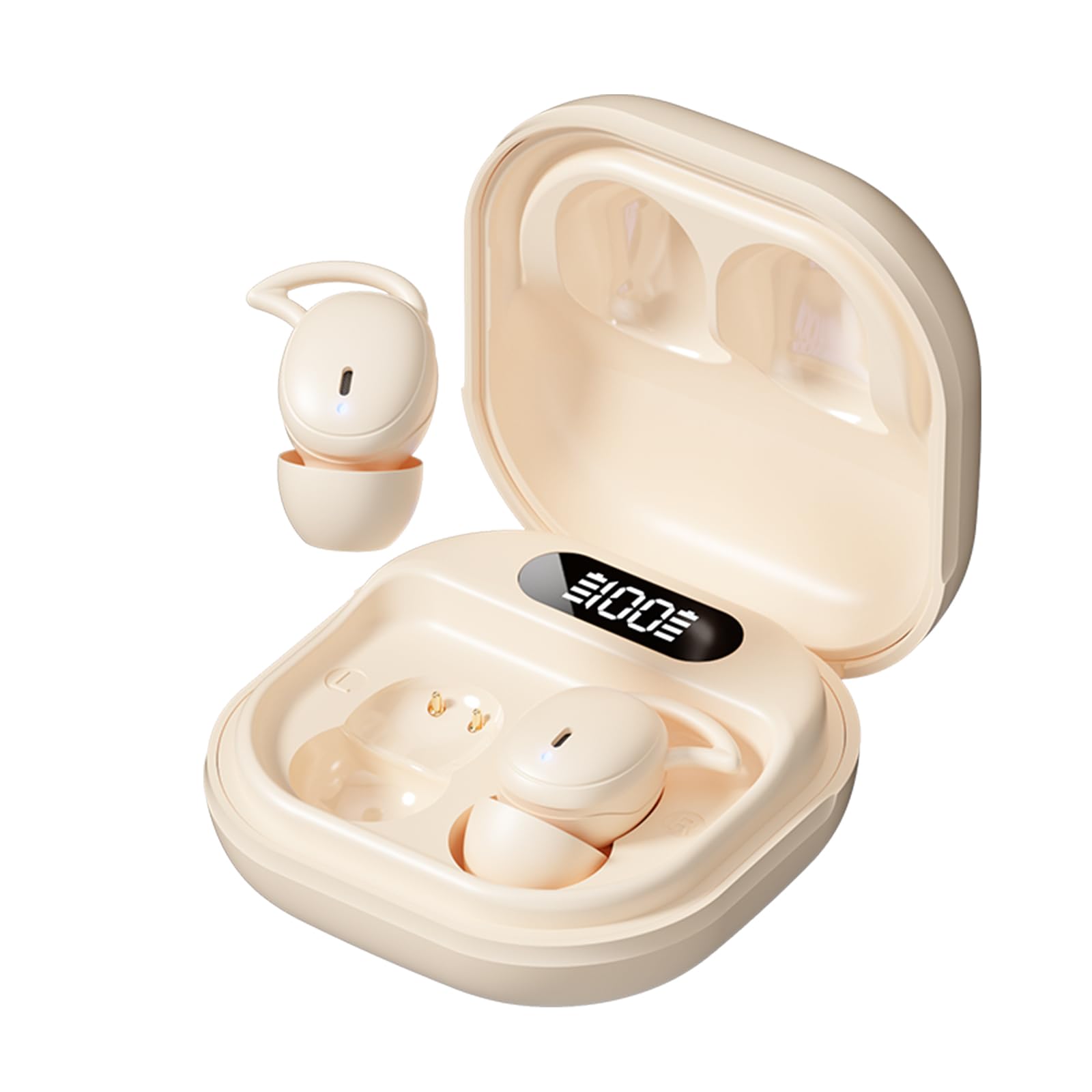 Auriculares inalámbricos para dormir, Bluetooth 5.3, para dormir de lado, reproducción de 32 horas, bloqueo de ruido, impermeables, pequeños auriculares intrauditivos