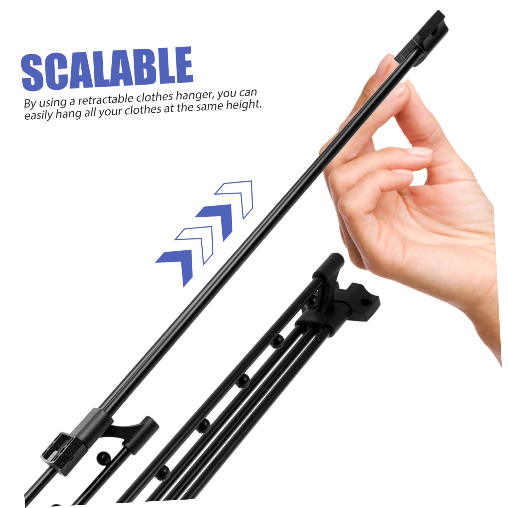 Hohopeti 1Set Heavy Duty Retractable Closet Rod Wardrobe Clothing Rail for Easy Access to Clothes Smooth Slide Design Storage for Organizing Your Closet