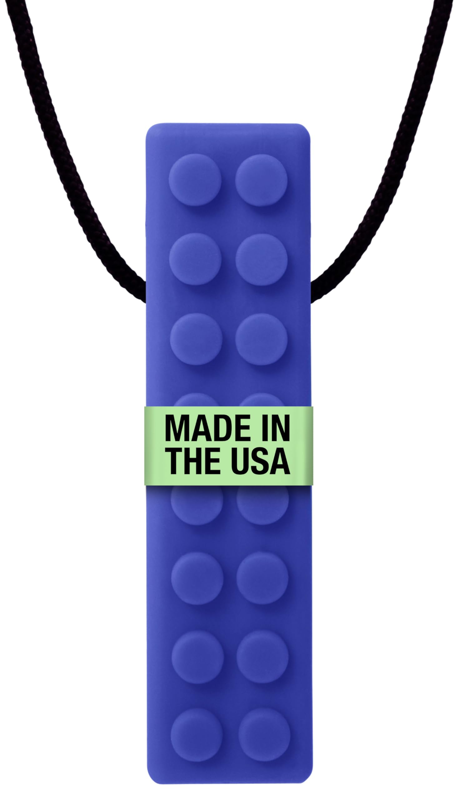 ARK Brick Stick, Chew Necklace for Sensory Kids and Adults, Oral and Hand Fidget for Autism, ADHD, SPD, Anxiety, Medical-Grade Textured Chew Necklace, Standard, Softest, Dark Blue