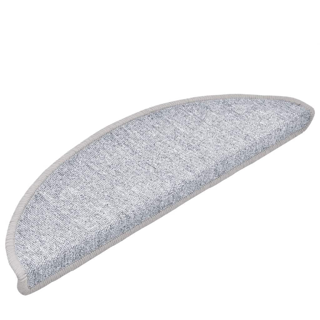Tappetini per gradini, 56 x 17 x 3 cm, grigio chiaro, trapuntato, antiscivolo, con nastro biadesivo, per corridoio, casa, appartamento, ristrutturazione di interni, 30 pezzi