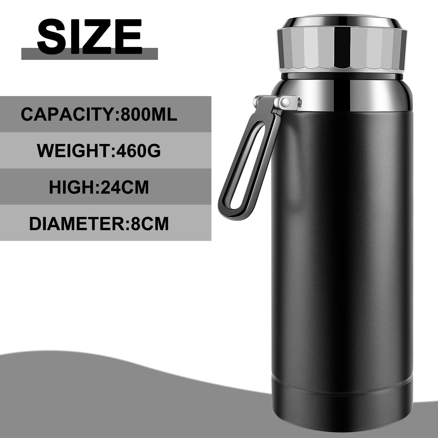 Homealexa Tazza da Viaggio 800ml in Acciaio Inox 304, Borraccia Termica con Display Touch per Temperatura, Tazza Isolata Caldo/Freddo