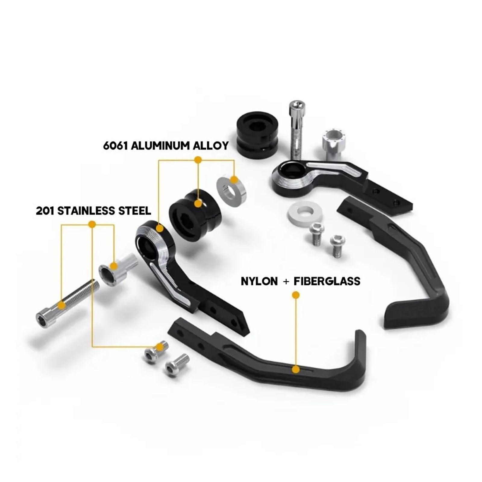 Handguards Passend für Yamaha R3 R6 R7 2006 bis 2025. Griff schützt Teile des Motorrad-Bremshebelschutzes(Gold (One Pair))