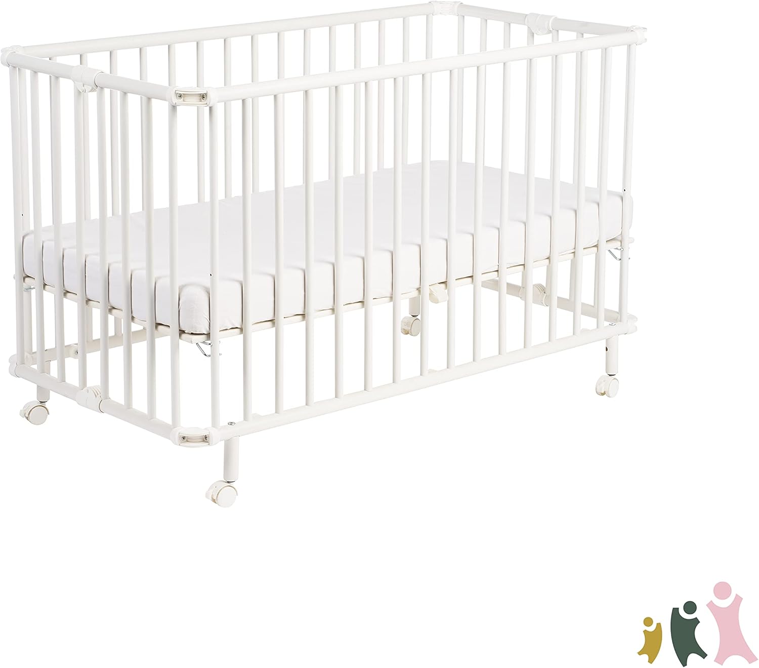 Geuther Folding Wooden Cot Mayla (60 x 120 cm, White) BigaMart