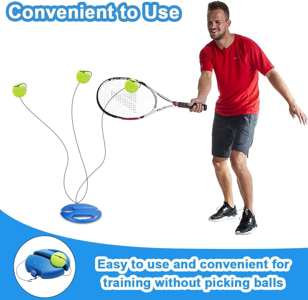 Allenatore Tennis Con Rimbalzo - Per Principianti E Adulti, Con Base Riempibile E Palla - Foto 3