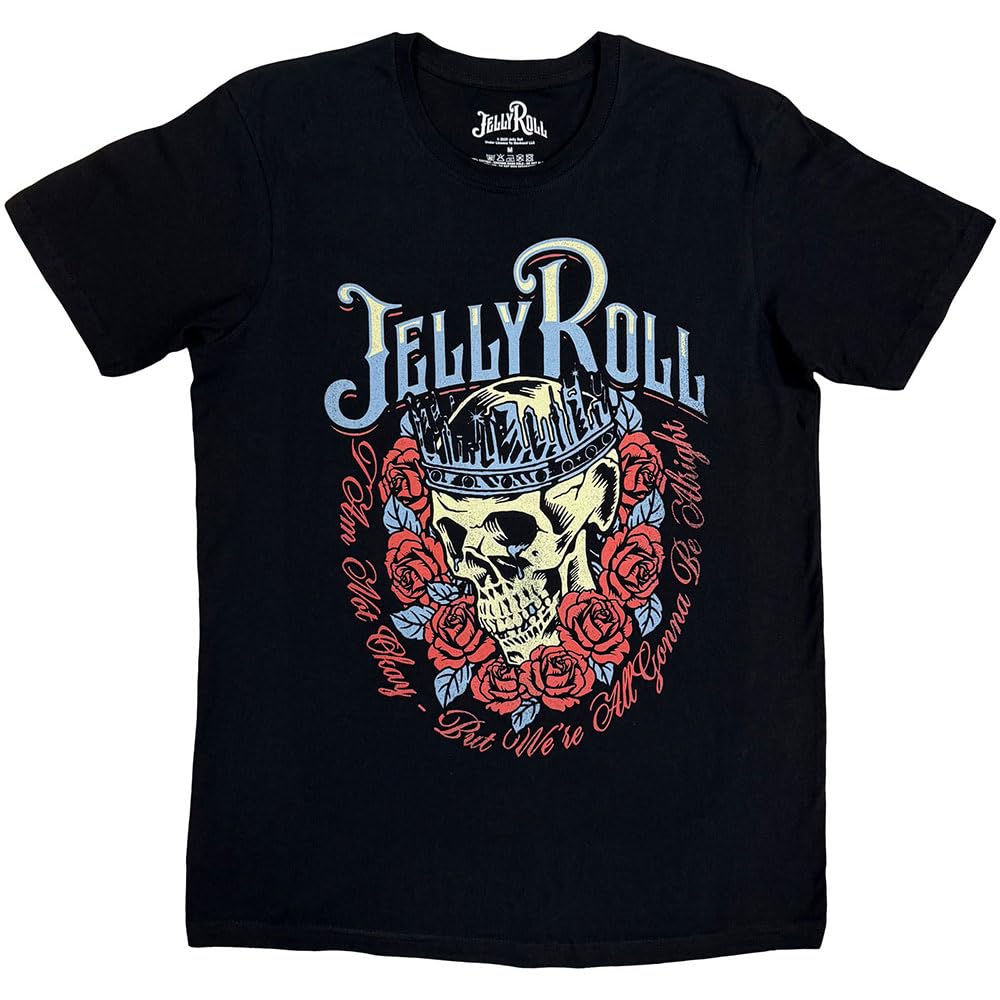 Rock Off officially licensed products Jelly Roll Skull Rose T Shirt XXL