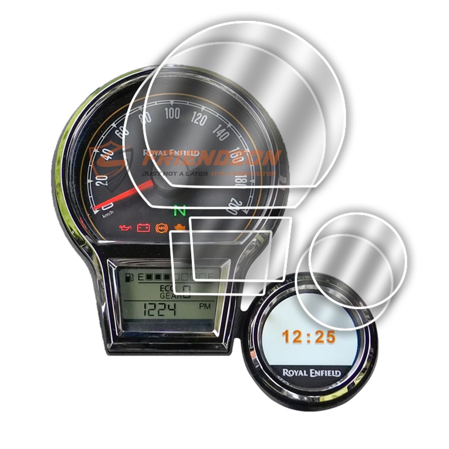 Screen Guard for Royal Enfield Classic 650 2025 | RE Goan 350 Classic 2024 | Reborn Classic 350 2022 | RE Motorcycle Instrument Cluster Protector || [Not A Tempered Glass] (Pack of 2)