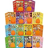 56 Sheets Halloween Pumpkin Make a Face Stickers for Kids - 14 Different Pumpkin Designs - Fun Halloween Party Favors Crafts Games & Activities Supplies