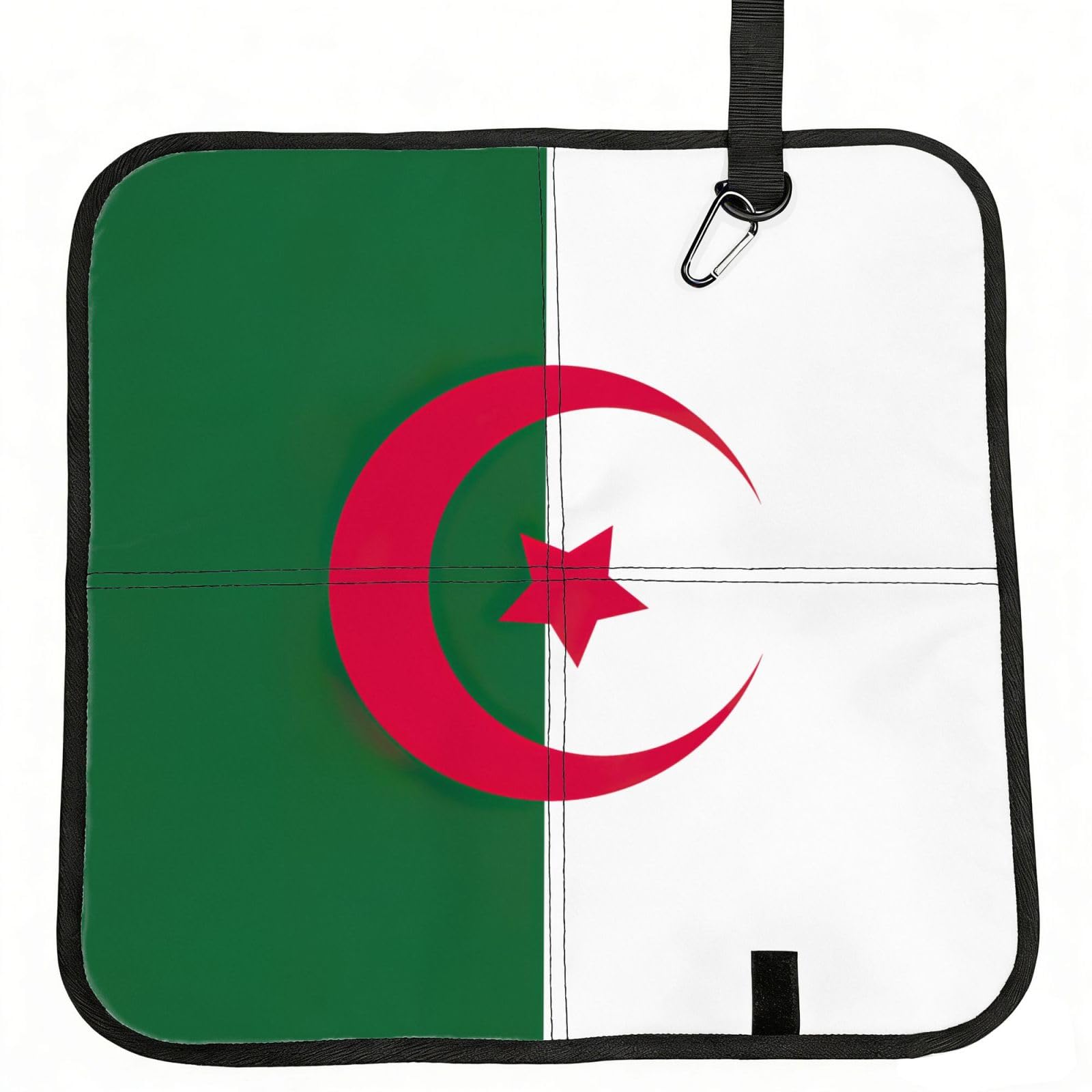 OKFSTY Flag Of Algeria Print Fold Away Seat Cushion Portable Outdoor Pad Polyester Bleacher Bench Mat Travel Picnic Pad