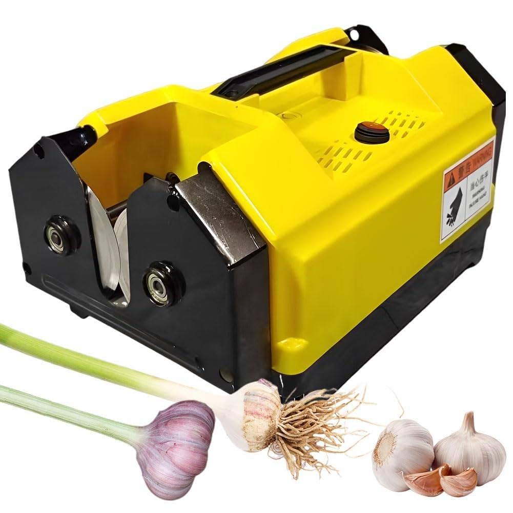 BOOZXCV Garlic Root, Electric Garlic Top Tails Remover Machine, Bilateral Garlic Root Stem, Cut Beard and Roots