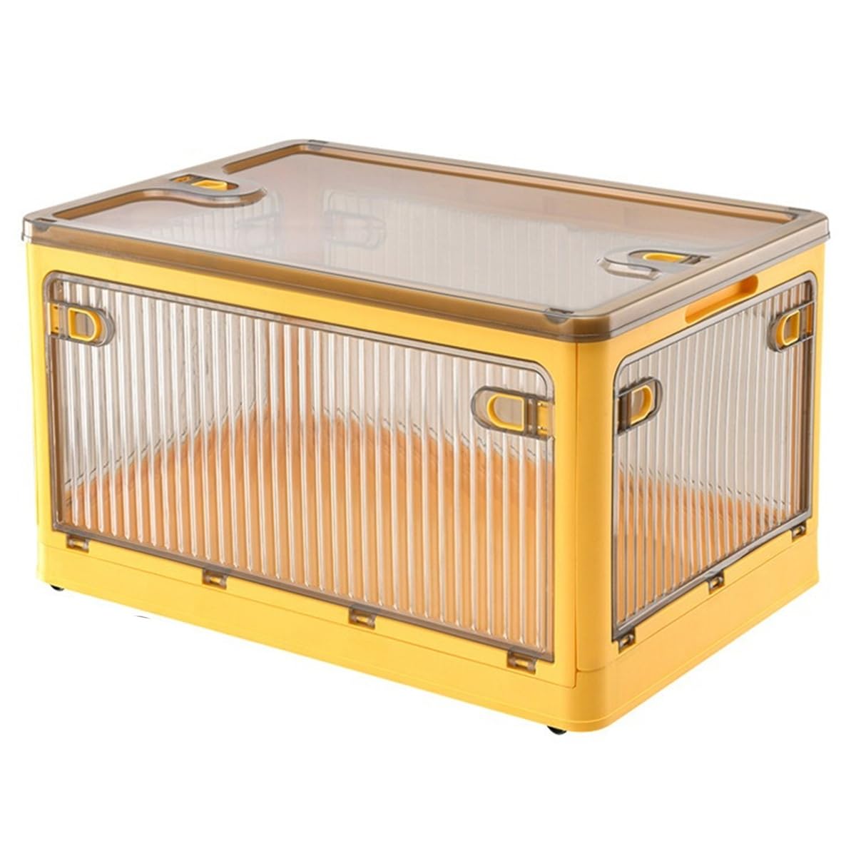IJSDNVJNDX Transparent Waterproof Foldable Storage Box with Wheels Large Capacity Stackable for Closet and Home Use Organization D