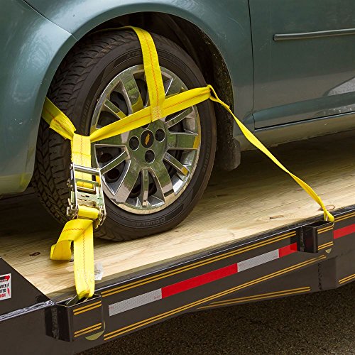 2-Pack Auto Hauler 13"-16" Wheel Bonnet Ratchet Tie-Down Strap - Thumbnail 5