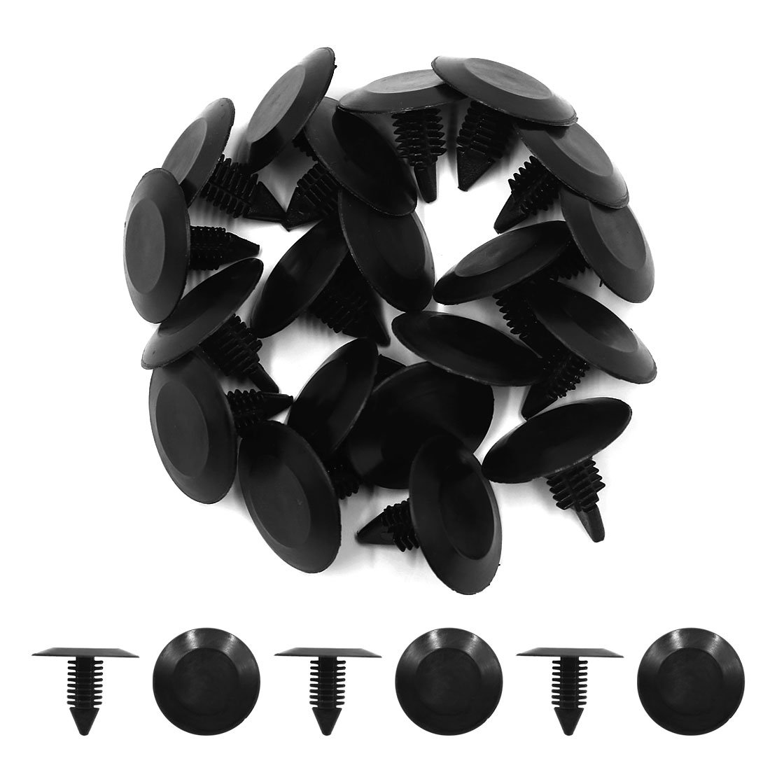 30 Rivets Plastique Noir Pour Pare-Chocs - Trou 8mm | Fixation Solide Pour Garnitures Auto