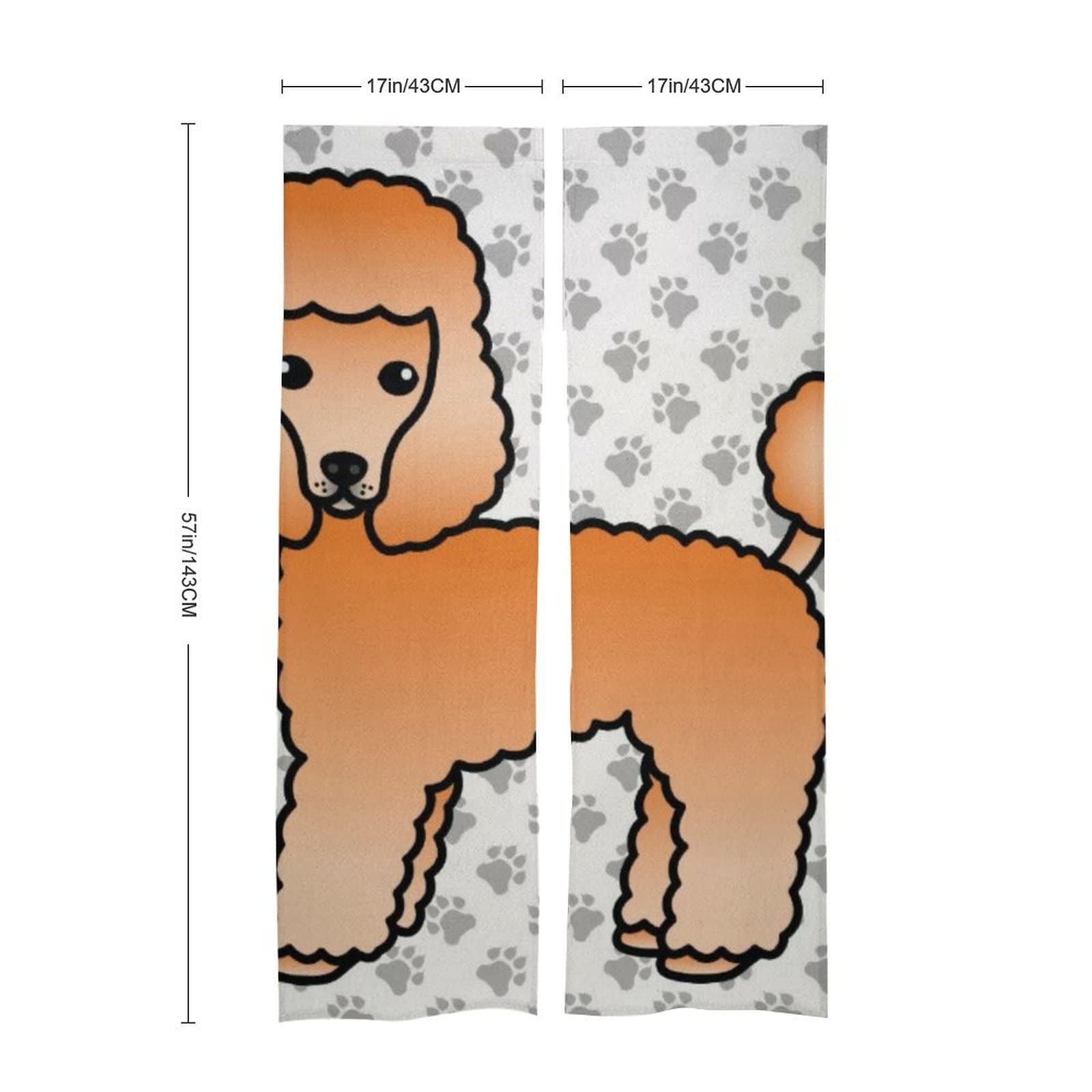 Amazon｜アプリコットトイプードルかわいい漫画 犬 のれん ロング暖簾