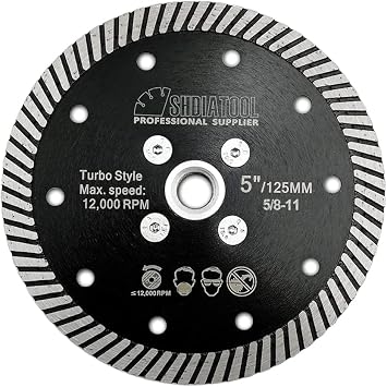 SHDIATOOL 5inch Diamond Saw Blades for Concrete Marble Stone Masonry Cutting Disc Cutter Dry/Wet Cutting