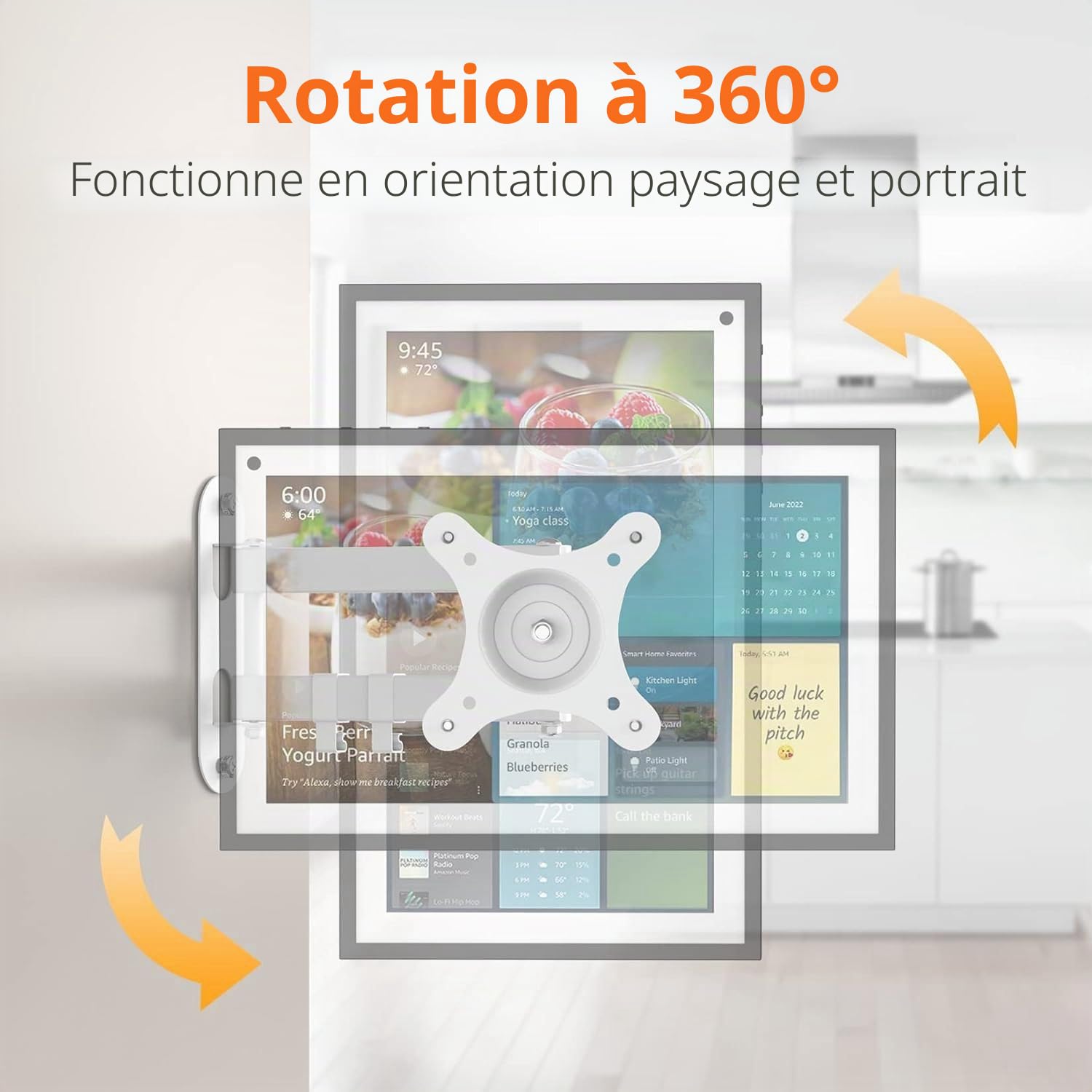 Support mural universel pour moniteur TV Show 15, support réglable, pivotant et inclinable, pour TV de 13 à 30 ", 100 x 100, 75 x 75 mm, en métal, blanc