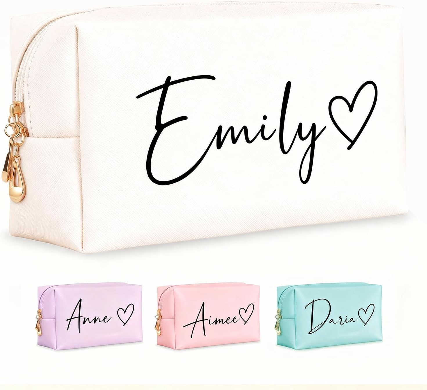 Personalized Makeup Bag with Name & Birth Flower - Custom Toiletry Bag for Women, Unique Bridesmaid Gifts, Wedding Party Favors, Best Friend Birthday Present