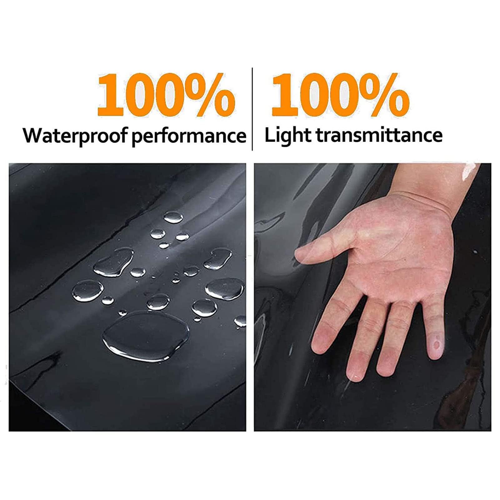 Bâche imperméable et résistante en PVC transparent avec œillets renforcés - 3 x 4 m - Pour camping en plein air - Pour toutes les conditions météorologiques
