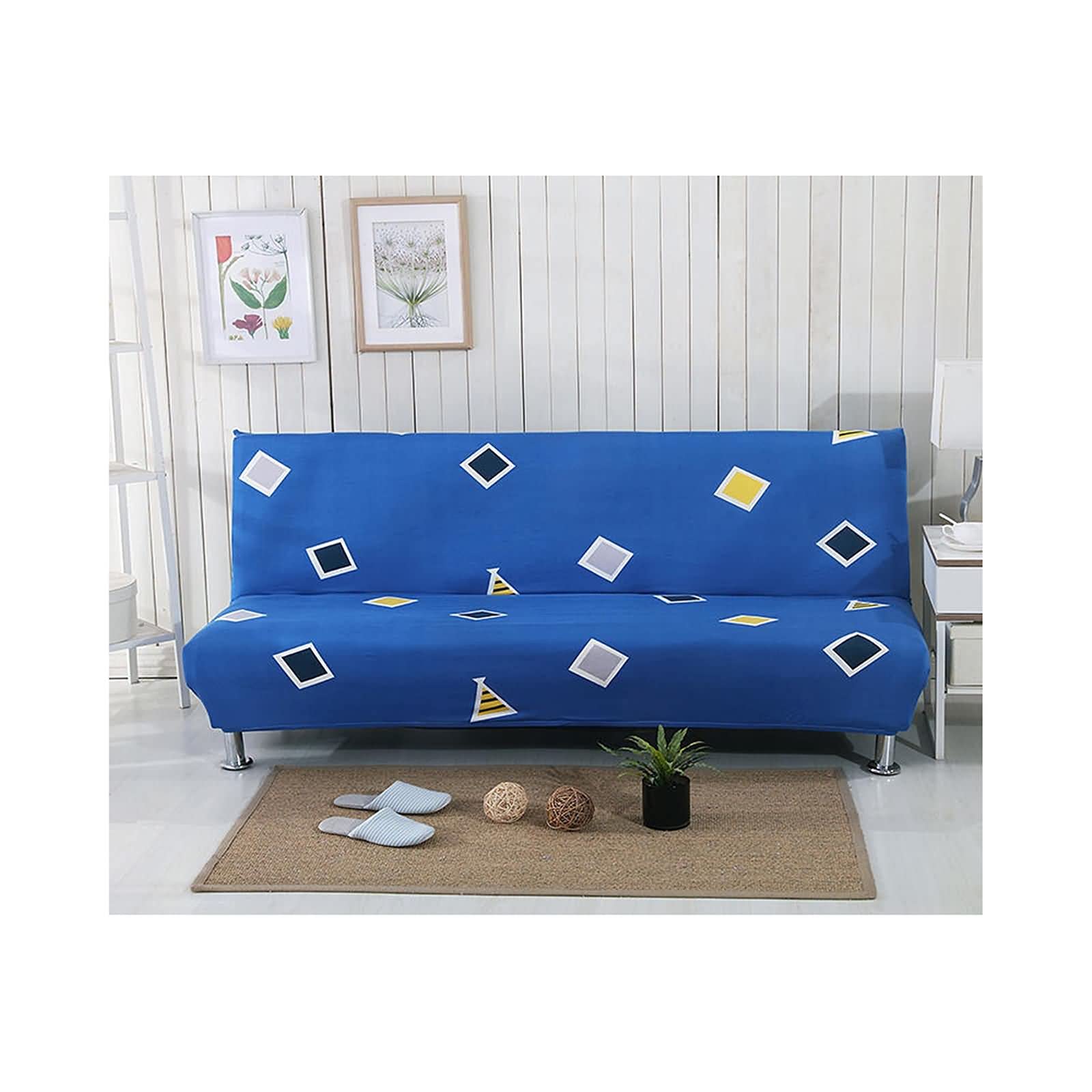 Housse canapé carré et triangle protectrice et extensible pour grand sofa de 190 à 210cm