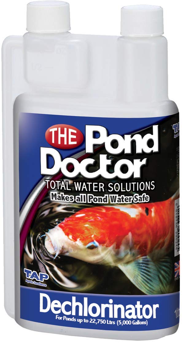 TAP POND DOCTOR DECHLORINATOR SAFE WATER KOI FISH TREATMENT CHLORINE CHLORAMINES (1-Litre)
