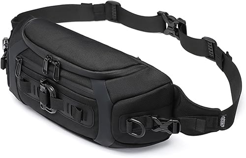 OZUKO Riñonera para hombre, riñonera pequeña, bolsa cruzada para hombre, bolsa para cinturón para viajes, caminar, correr, senderismo, ciclismo,