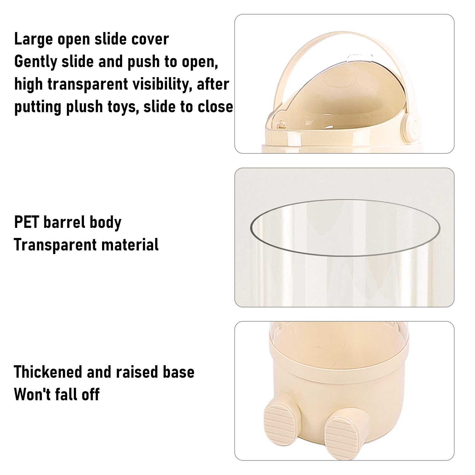 Generic Tubo de Almacenamiento de Animales de Peluche, Adorable Cubo Organizador de Juguetes para Sala de Juegos, Dormitorio, Material Plástico Transparente para Fácil Visibilidad, 32 Piezas, para