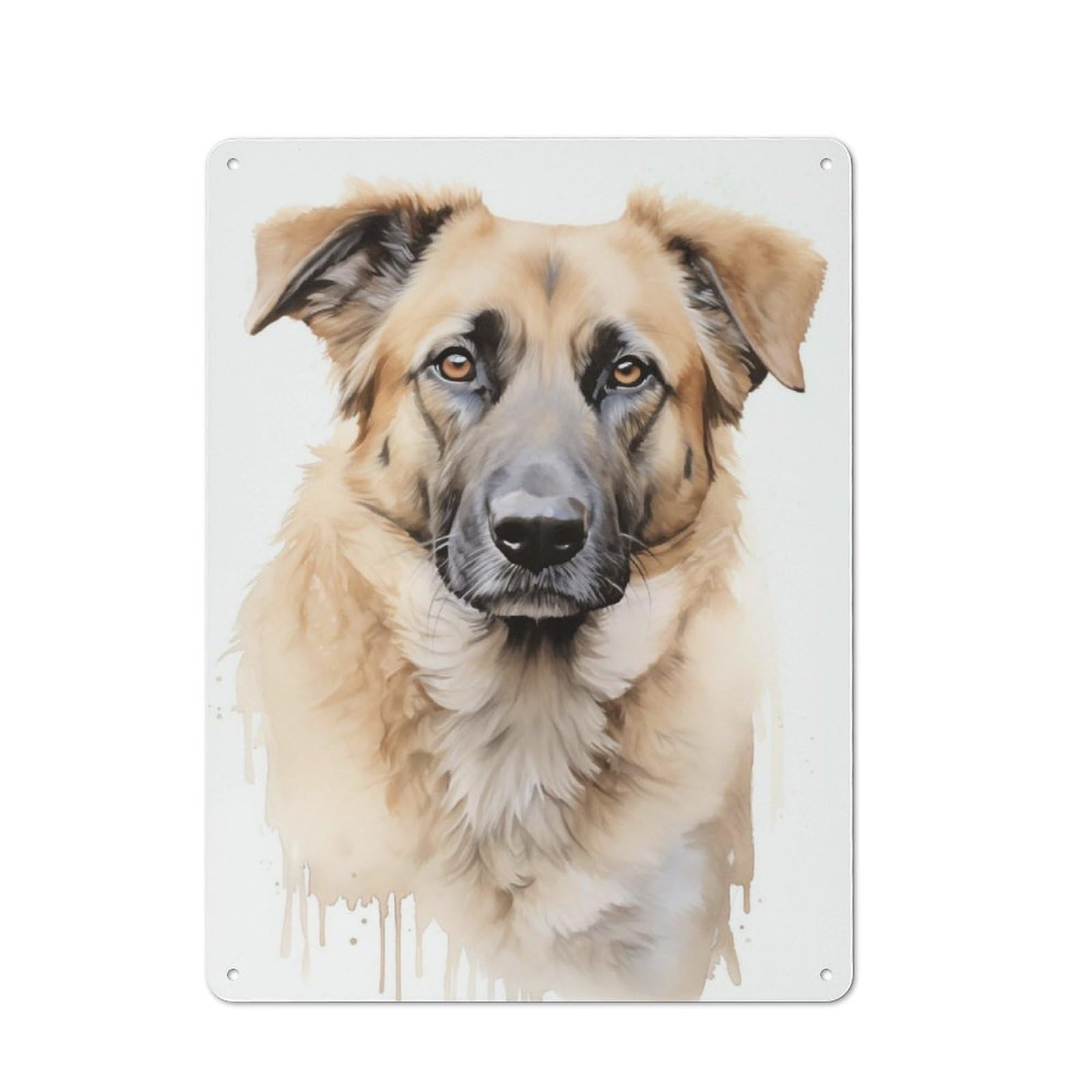 Junmoney Anatolian Shepherd Dog Rustic Metal Wall Sign 40X30cm For Home Office Or Studio, For Garage, Workshop And Man Cave Decoration