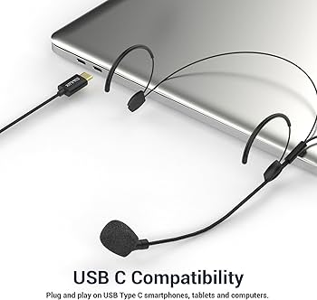 Amazon.com: Cubilux USB C Headworn Microphone, Type C Headset MIC
