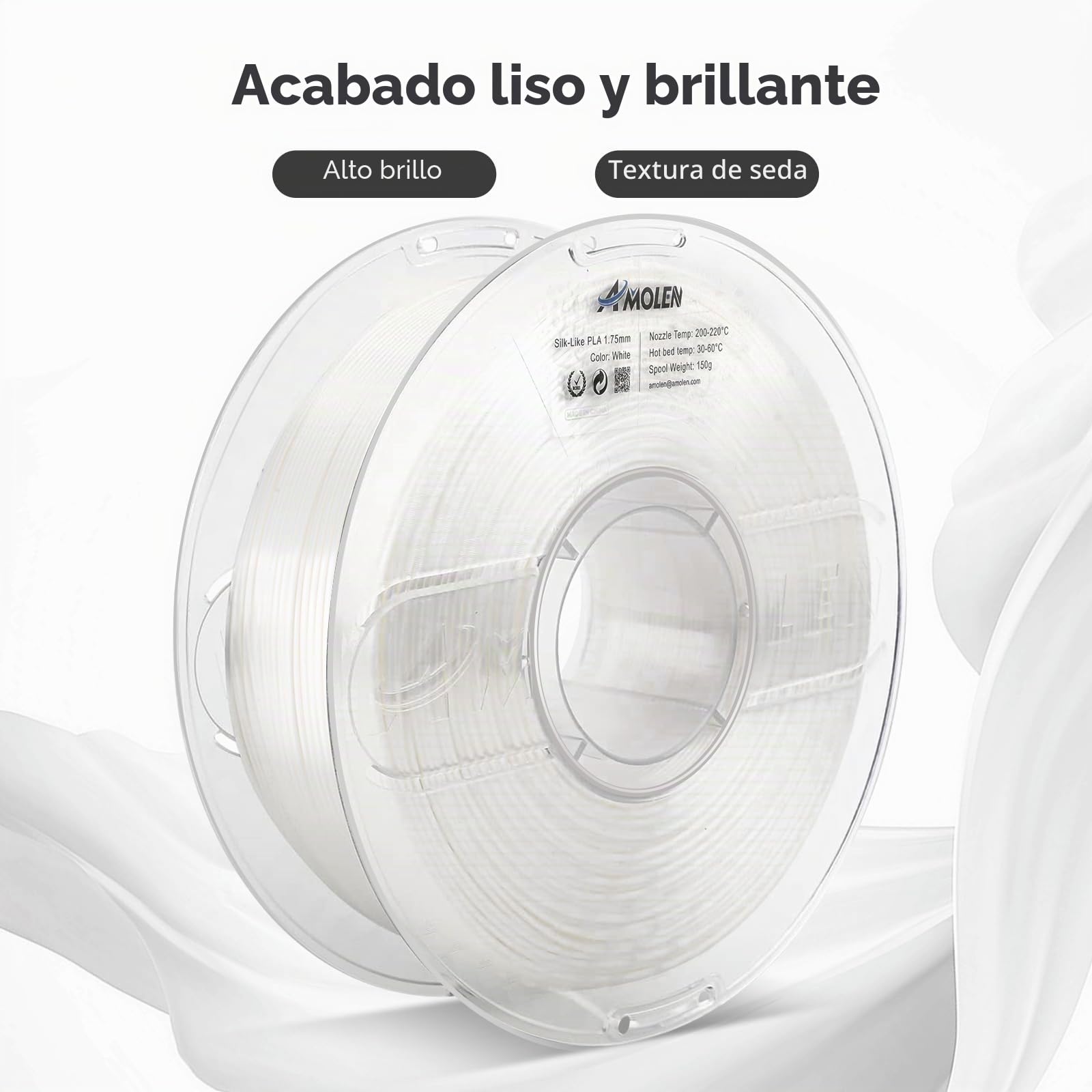 AMOLEN Filament PLA Filamento para Impresora 3D de Madera Oscura, Filamento PLA de 1,75 mm, 1 kg/2,2 lb, Precisión Dimensional +/- 0,02 mm
