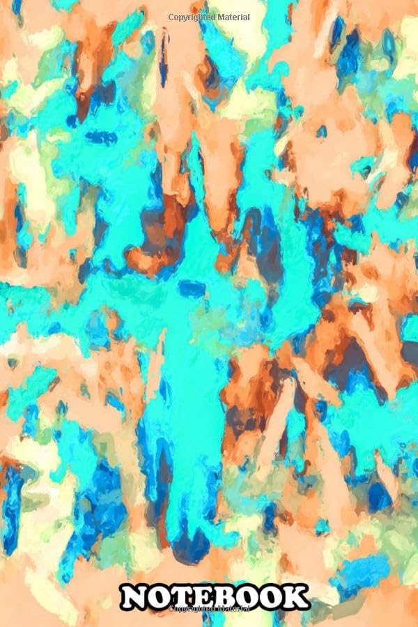 Notebook: Splash Painting Texture Abstract Background In Blu , Journal for Writing College Ruled Size 6" x 9", 110 Pages