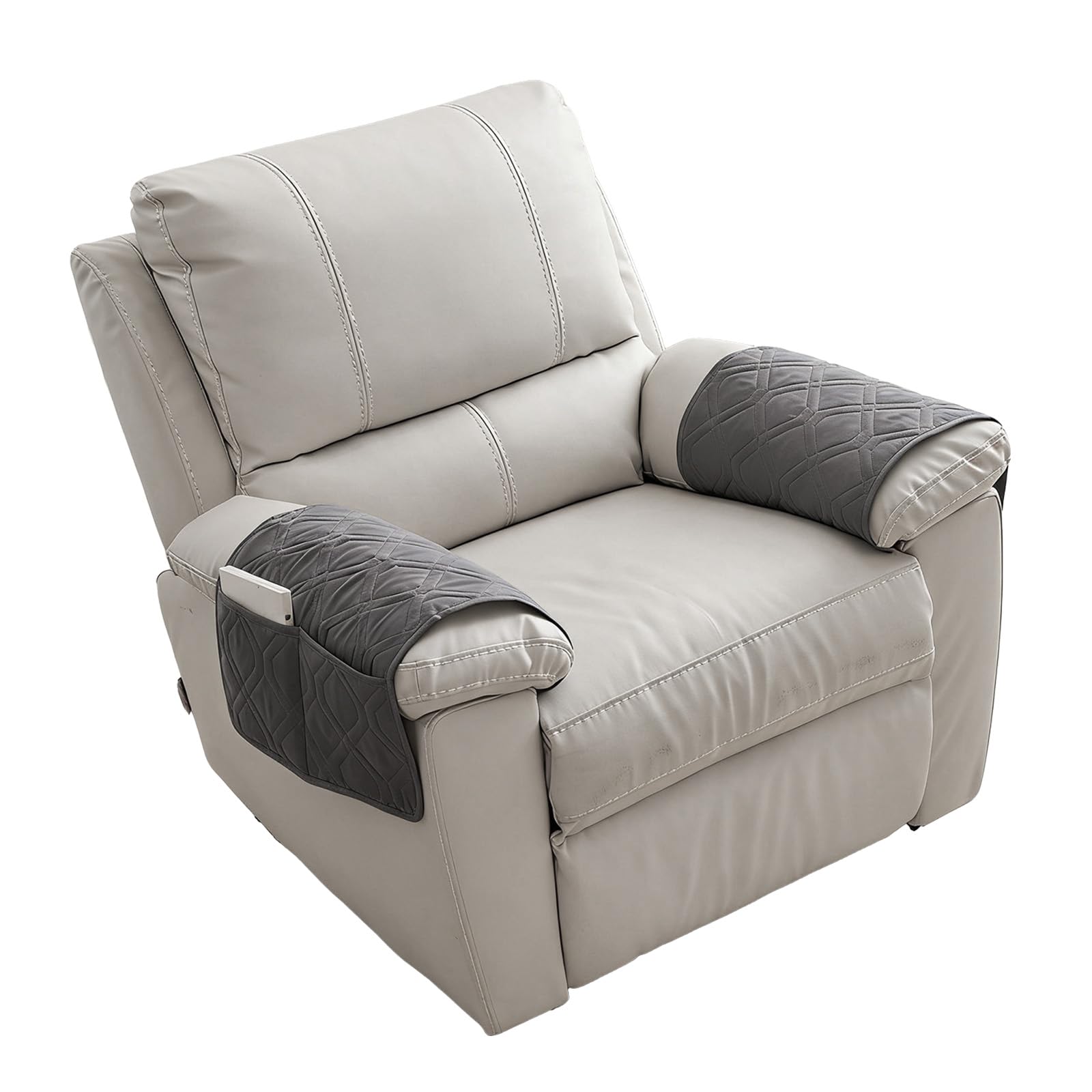 Enjoyaa Armrest Cover,2 Pcs Armchair Covers Non Slip Sofa Cover Headrest Cover Armchair Slipcover with 2 Sides Pockets Nonslip Washable Abrasion Furniture Protector for Sofa Couch Armchair