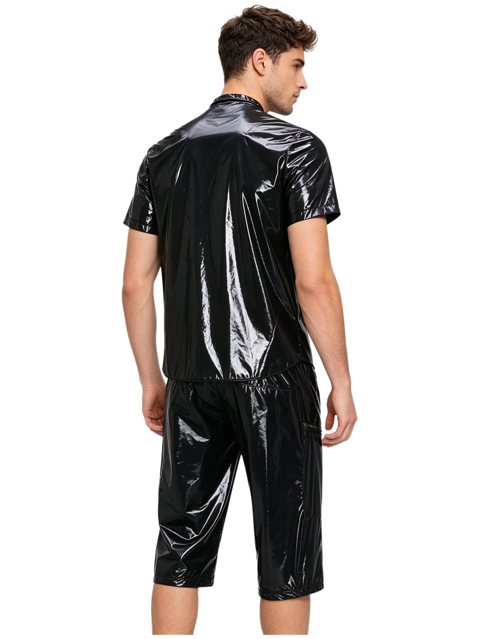 Uomo Sweat Suit Abito Impermeabile Completo Due Pezzi Tuta Pioggia