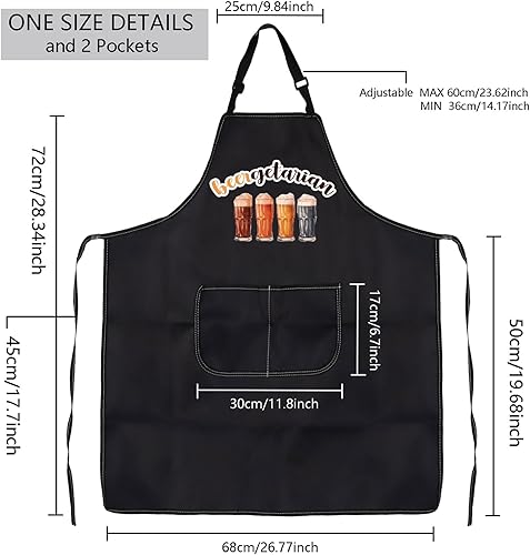 Miniatura 2 de MBMSO Beergetarian Delantal artesanal de cerveza regalos para amantes de la cerveza, delantal de cocina de cerveza con bolsillos, delantal para