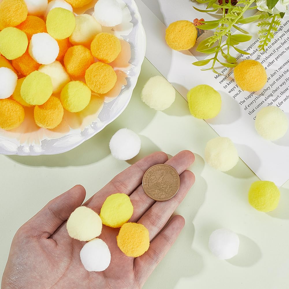 SUNNYCLUE 100Pcs Yellow Pom Pom Balls Poms Poms Bulk 25mm Polyester Multicolor Soft Fluffy Fuzzy Decors Round Small Pompoms Ball for Making DIY Creative Art Crafts Party Home Decorations Supplies - Image 3