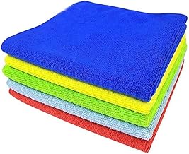KALIAT Microfiber Cloth - 4 pcs - 40x40 cms - 340 GSM Assorted colour ! Thick Lint & Streak-Free Multipurpose Cloths - Automotive Microfibre Towels for Car Bike Cleaning Polishing Washing & Reusable.…