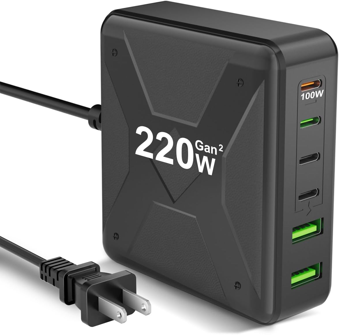 USB C Charger Block, 220W 6-Port Fast Charger, 100W USB C Laptop Charger for MacBook Pro/Air,iPad Series, iPhone 16/15 14/13Pro Max/12 Samsung Galaxy Note
