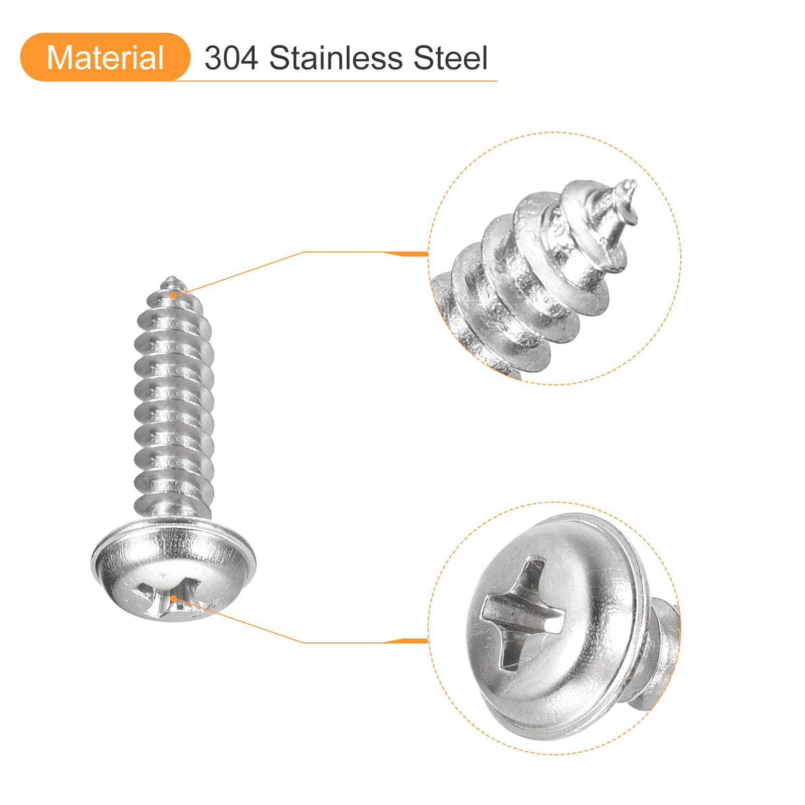 TA-VIGOR 50Pcs Self Tapping Screws with Washer, M5*20 * 11mm Phillips Pan Head Screw, Round Head Tapping Screws - Image 4