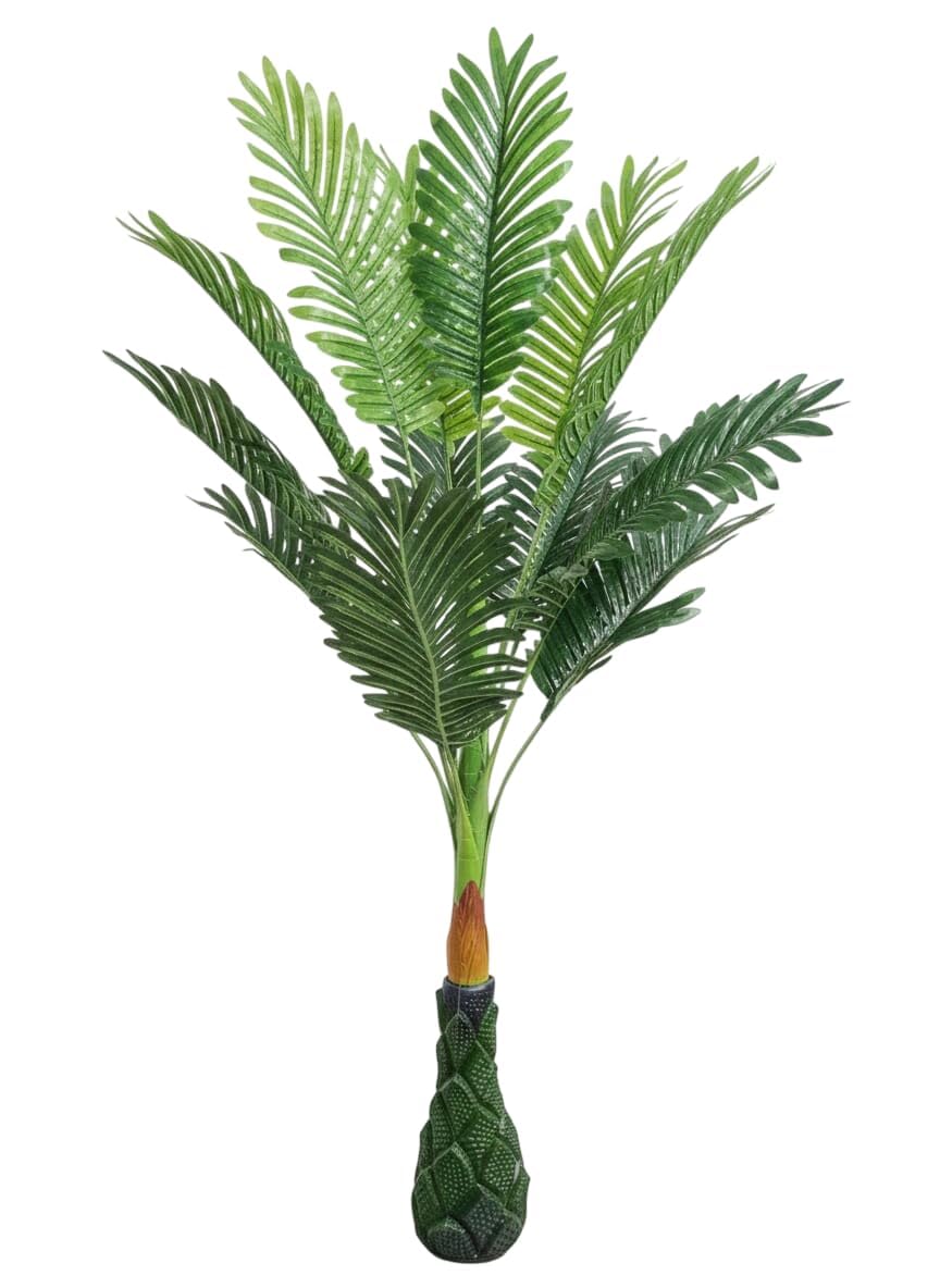 Artificial Cycas Palm Tree, 52 Inch Height, Green, Realistic Tropical Plant Decor Without Pot-image-13