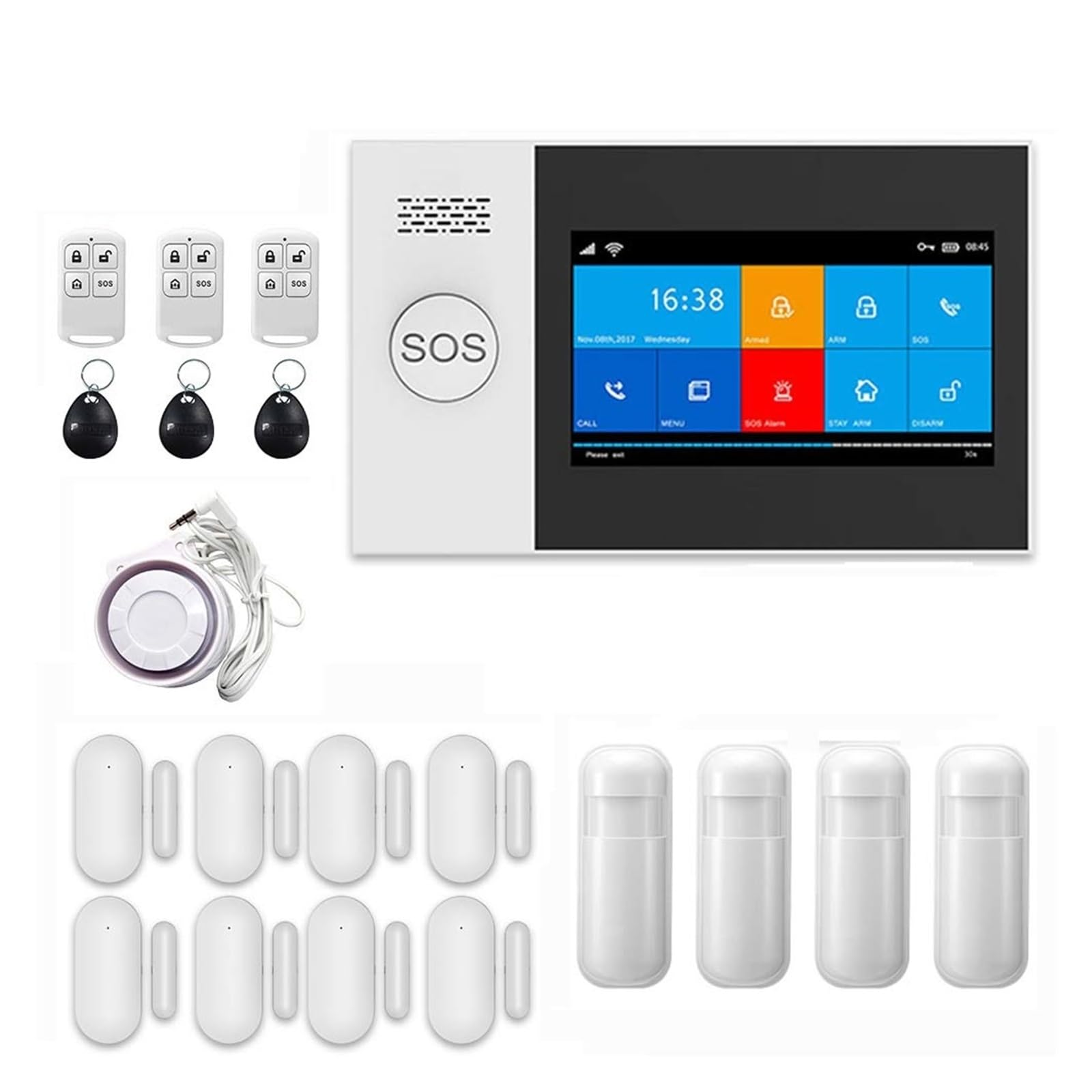CUDTAPI GSM Home Security Alarm System App Control Remote Window Sensor With 1080P IP Camera Smart Kits(SET-L)