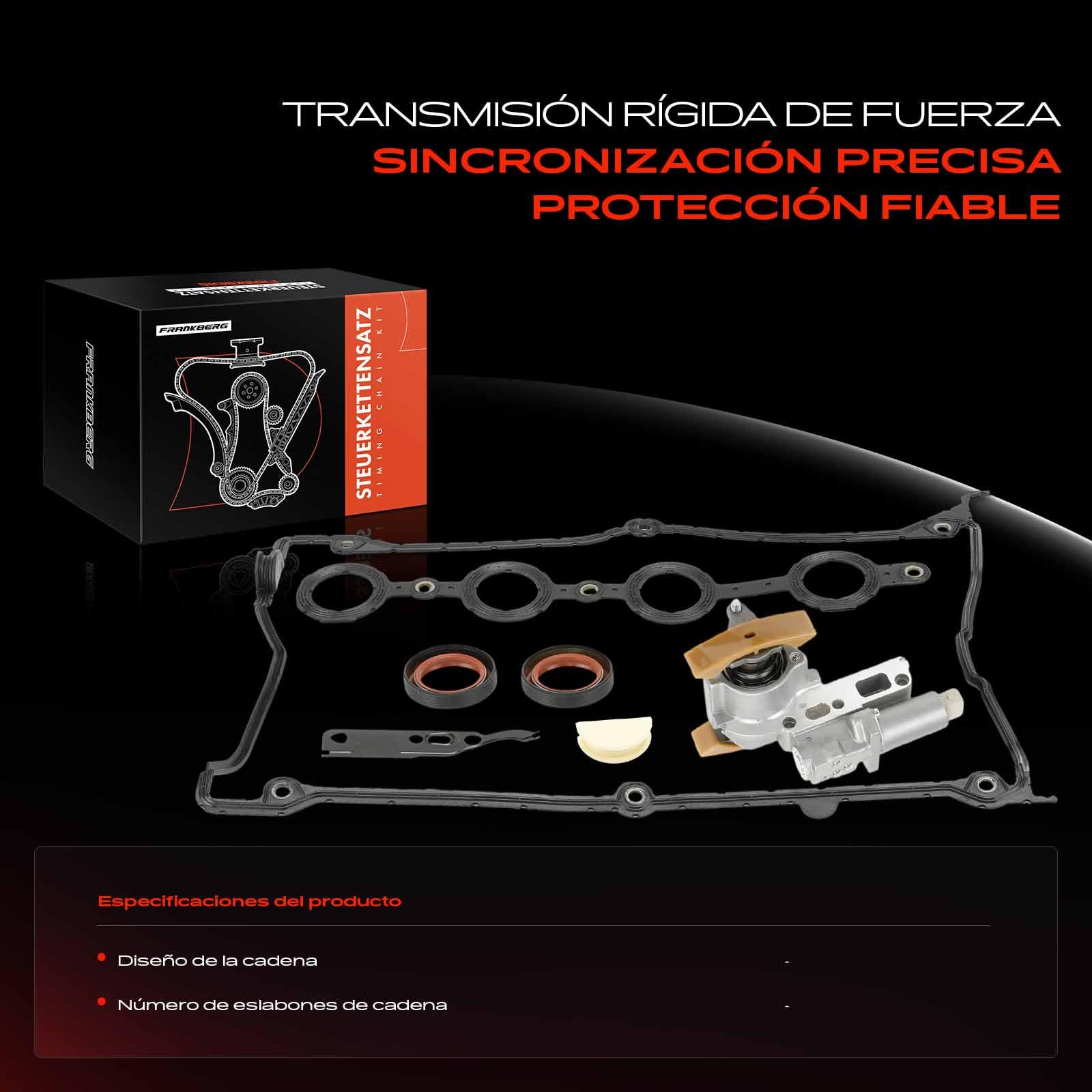 Frankberg Juego de cadenas de distribución Regulador del árbol de levas Juego de juntas Compatible con Golf IV 1J1 Polo 9A 9N P.a.s.s.a.t Variante 3B6 Golf IV Variante 1J5 TT 8N3 Replace# 058109088K