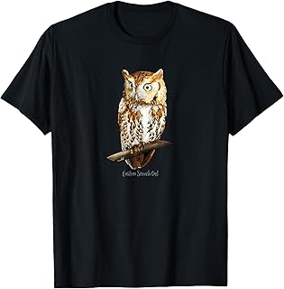 Screech Owl Graphic Birder Shirt Wildlife Bird Watching T-Shirt