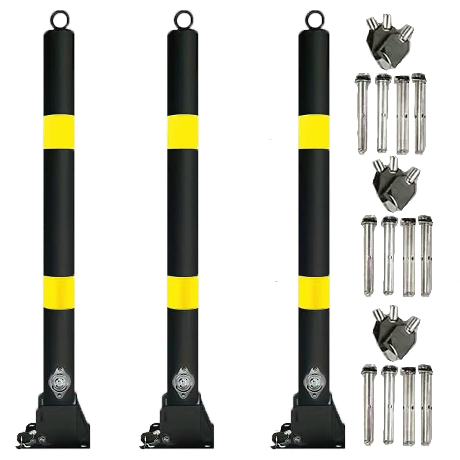 DUANHOZ Steel Folding Safety Bollard - Reflective Traffic Delineator for Parking and Driveway Safety