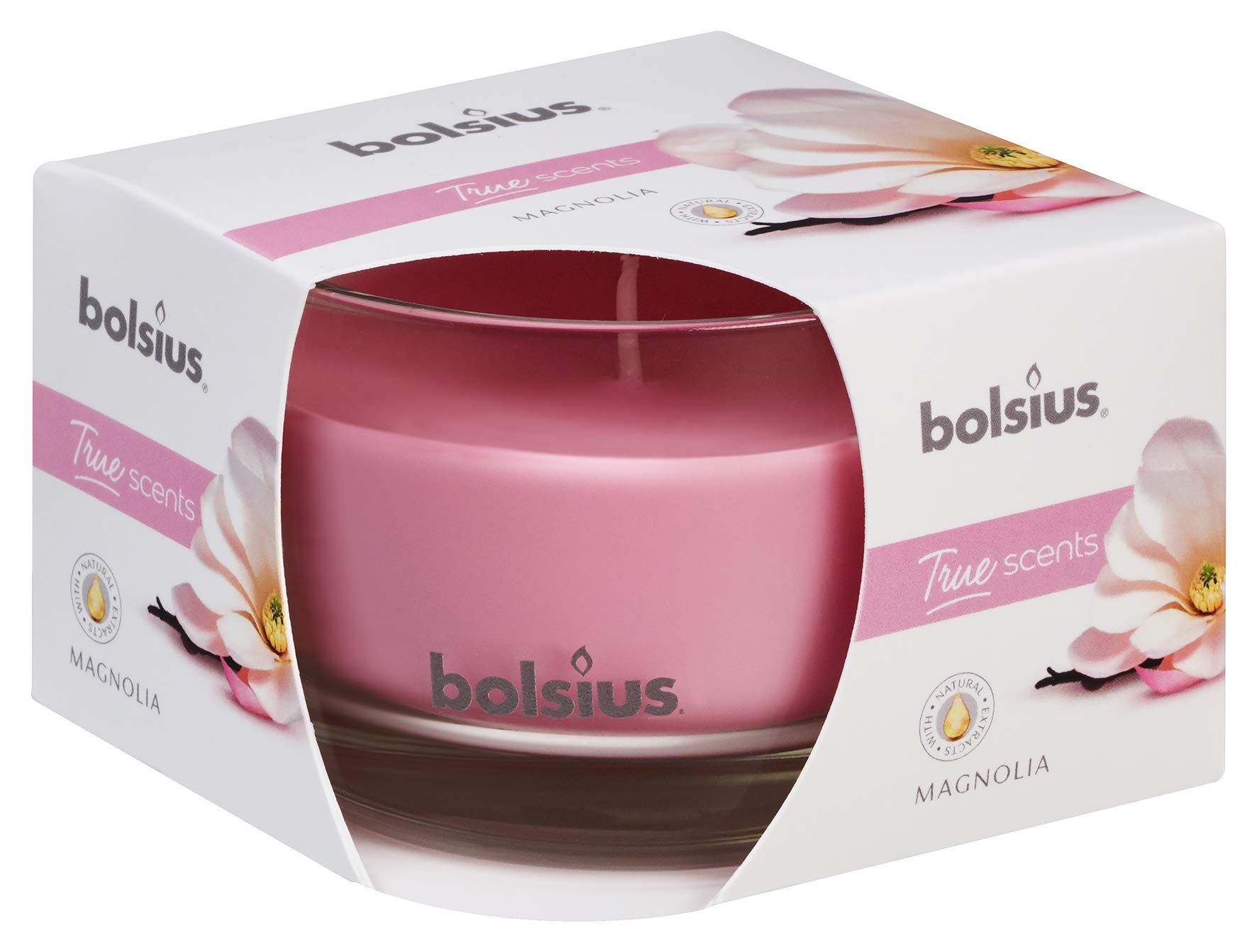 BOLSIUSMagnolia Scented Wax Candle, Medium, Soft Pink