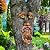Mood Lab Tree Face Decor - Outdoor Bird Feeder - Old Man Face Decoration with Flowers - Tree Garden Hugger - Yard Art Statues