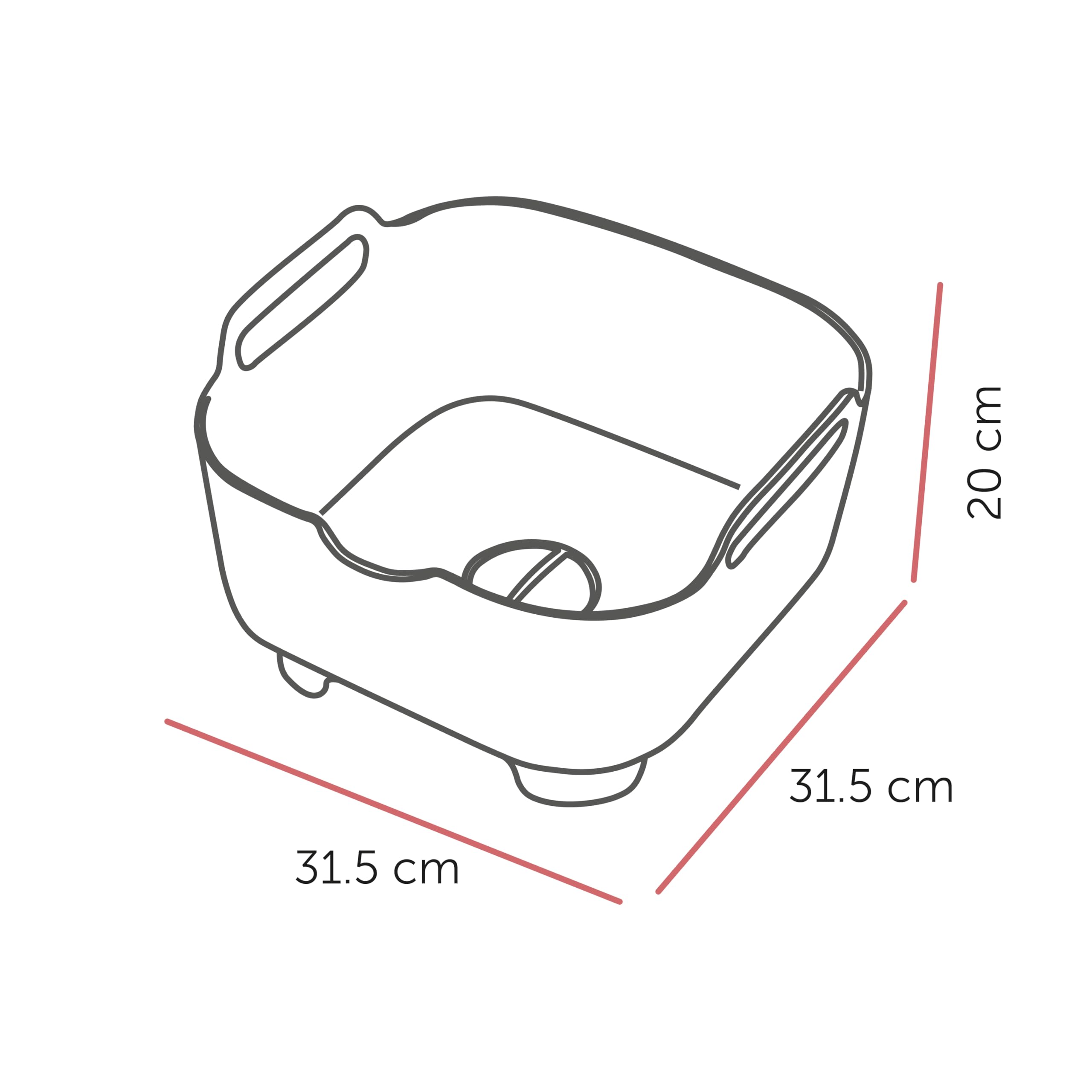ReBorn - Cuenco de lavado reciclado - Lavado y drenaje de platos de cocina - Asas de transporte grandes - Enchufe integrado - Boquilla de vertido útil - Capacidad de 9 litros - Fabricado en Gran