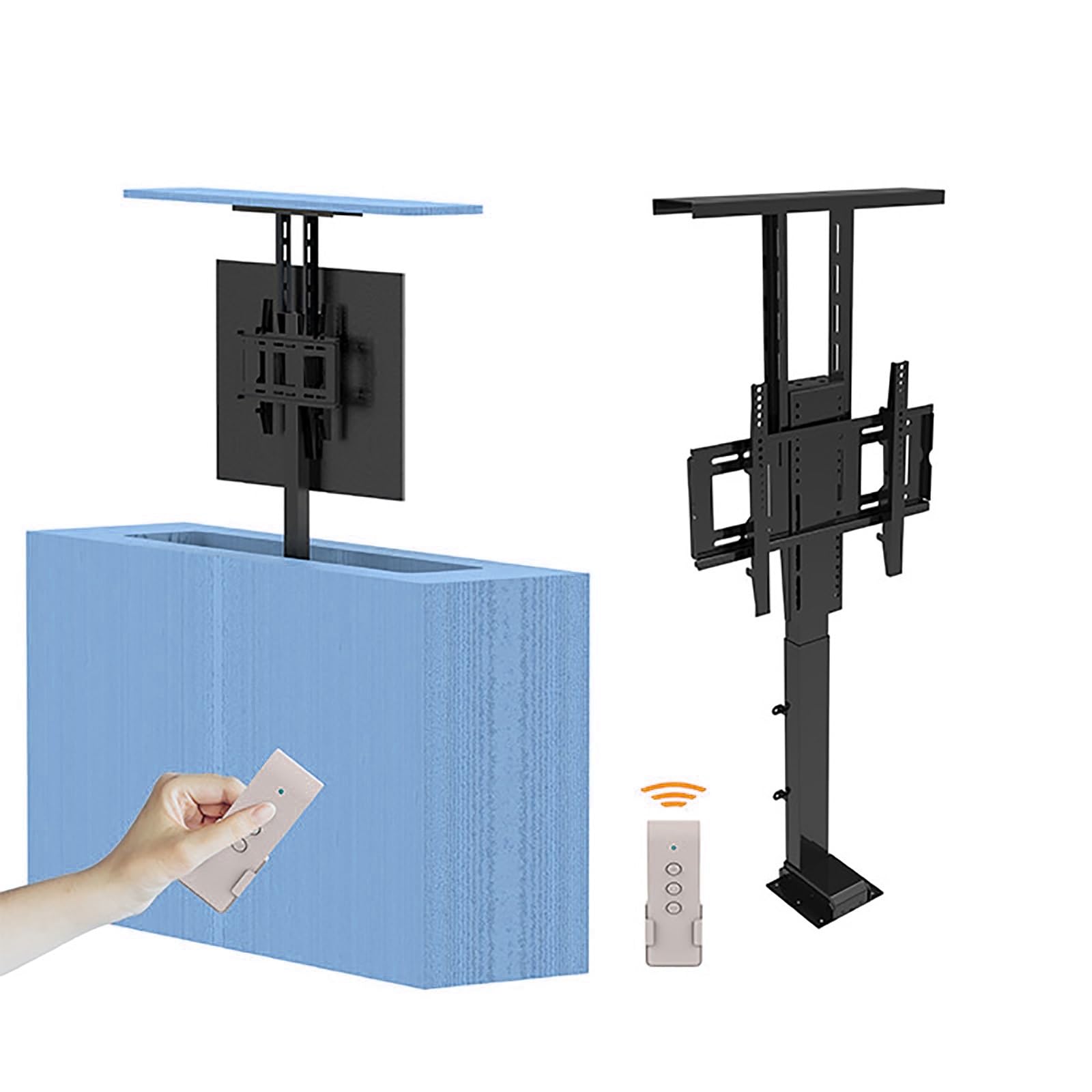 HPTHLY Motorised Tv Bracket Stand - Lcd Tv Floor Stand,For 42-70 Inch Tv Lift,With Remote Control Height Adjustable Electric Stand,Auto Lifting Tv Stand Can Be Hidden In A