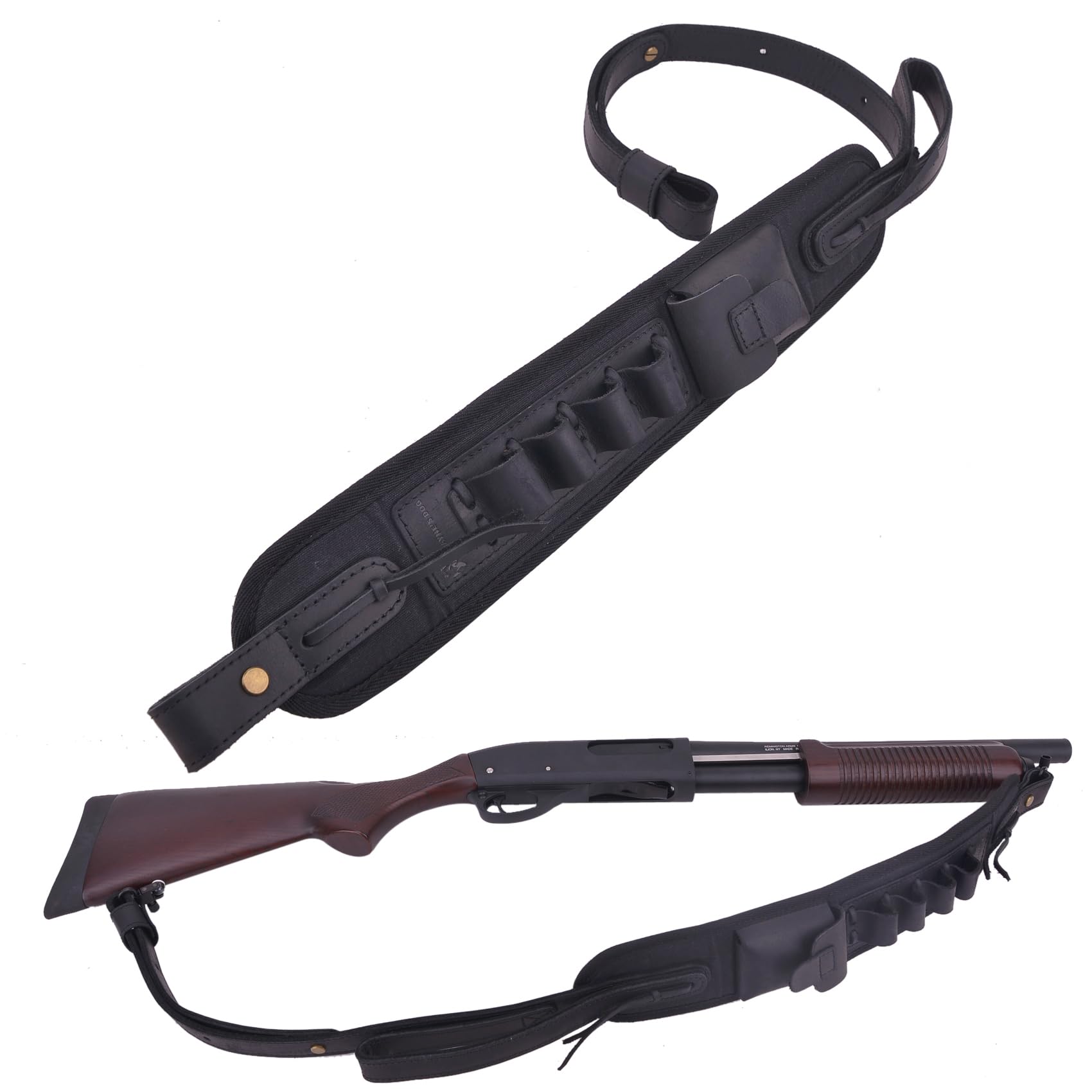 Handgefertigtes Leder Schrotflinte Recoil Pad mit Sling Shotshell Halter für 12GA 16GA 20GA