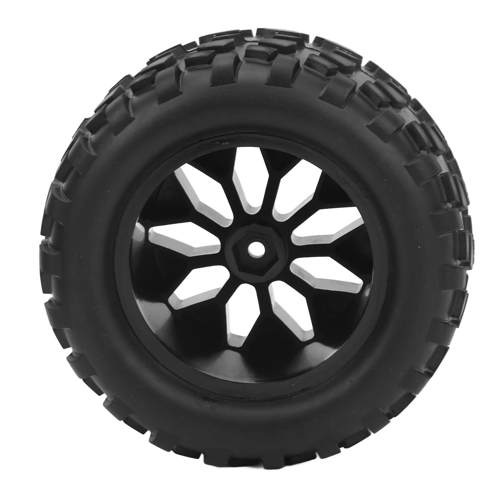 Roues et Pneus RC, Résistance à L'abrasion Haute Performance 4 Pièces 12 Mm Hex RC Voiture Pneus en Caoutchouc et Roues en Plastique pour 1/10 RC Camion pour Traxxas, pour Estampé, pour Rustler